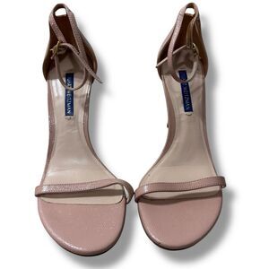 Stuart Weitzman Nudistsong Heels 7.5 Nude Minimal Strappy Event Night Out Style